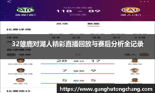 32雄鹿对湖人精彩直播回放与赛后分析全记录